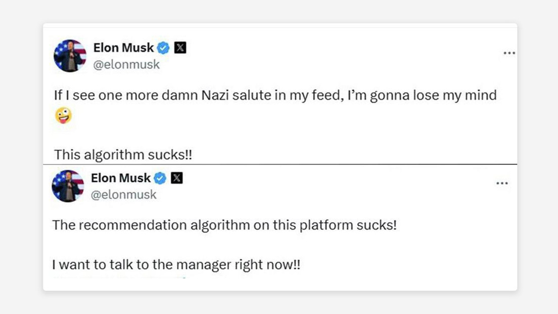 Musk dice que el algoritmo de X "apesta" por recomendarle siempre ver su supuesto saludo nazi