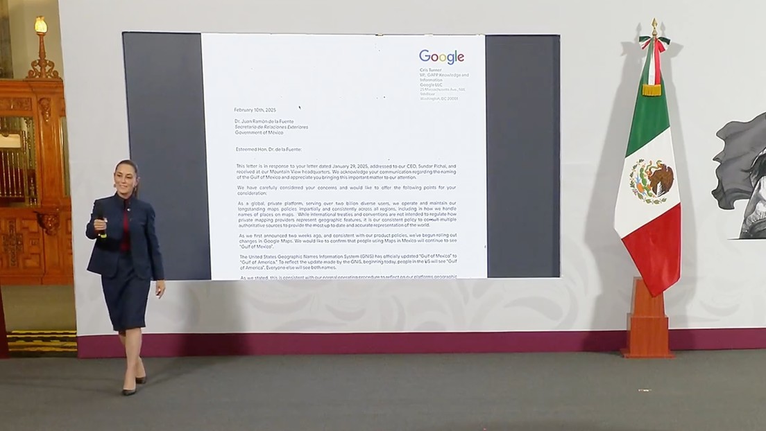 Sheinbaum no descarta llevar a Google al banquillo por renombrar el golfo de México