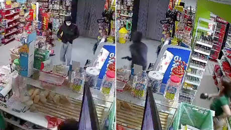 "¡Vete de aquí, desgraciado!": Empleada de una tienda echa a gritos a un ladrón armado (VIDEO)