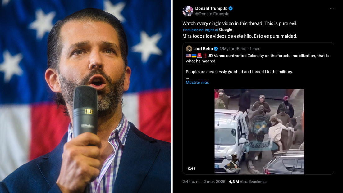 "Es pura maldad": Hijo de Trump comenta la movilización forzosa en Ucrania