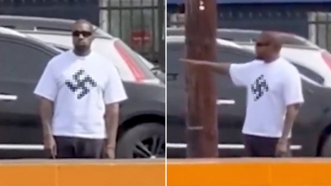 Video: Kanye West viste una camiseta con una esvástica en Los Ángeles