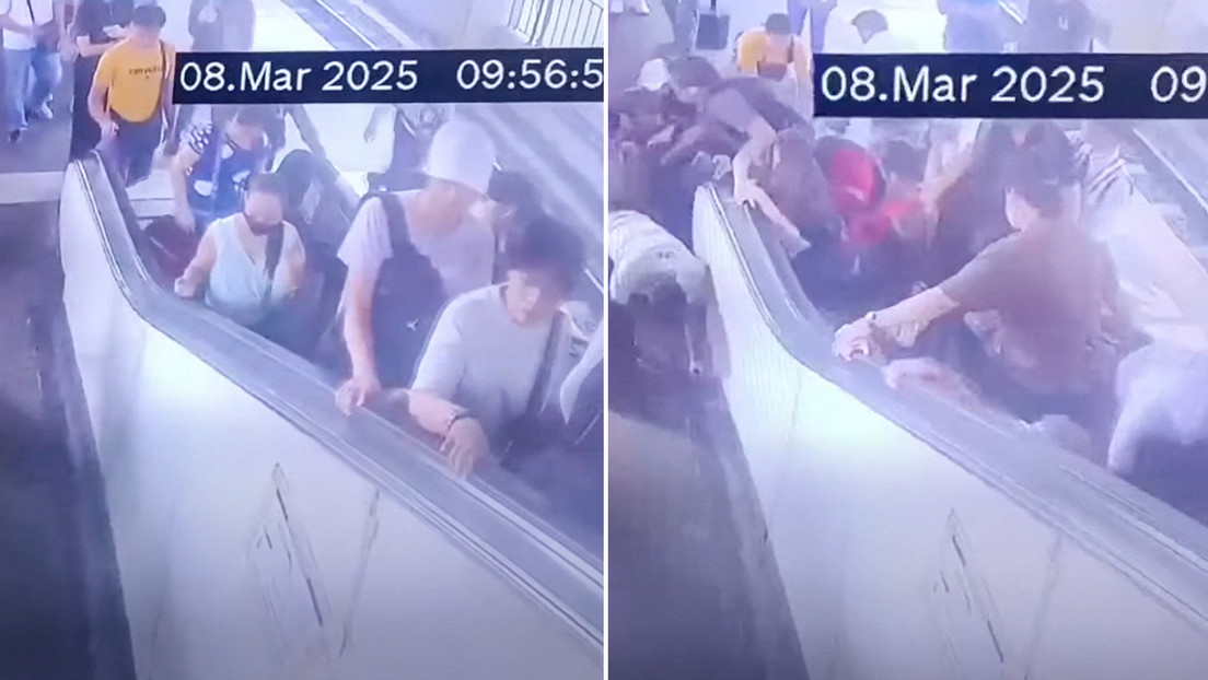 VIDEO: Escalera mecánica repleta de gente 'se rompe' y causa un caos