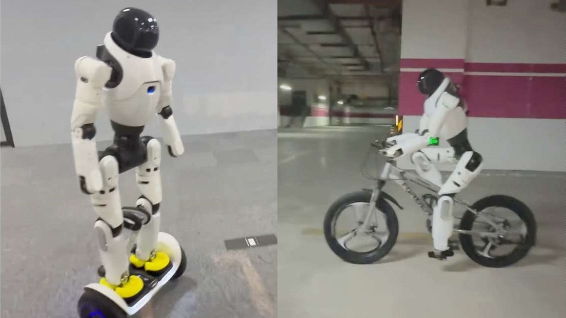 VIDEO: Innovador robot chino monta en bici y en 'segway'