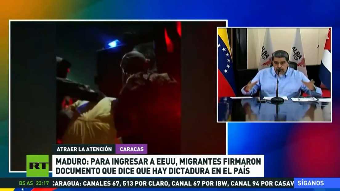 Maduro: EE.UU. obliga a migrantes a firmar documento que dice que hay "dictadura" en Venezuela
