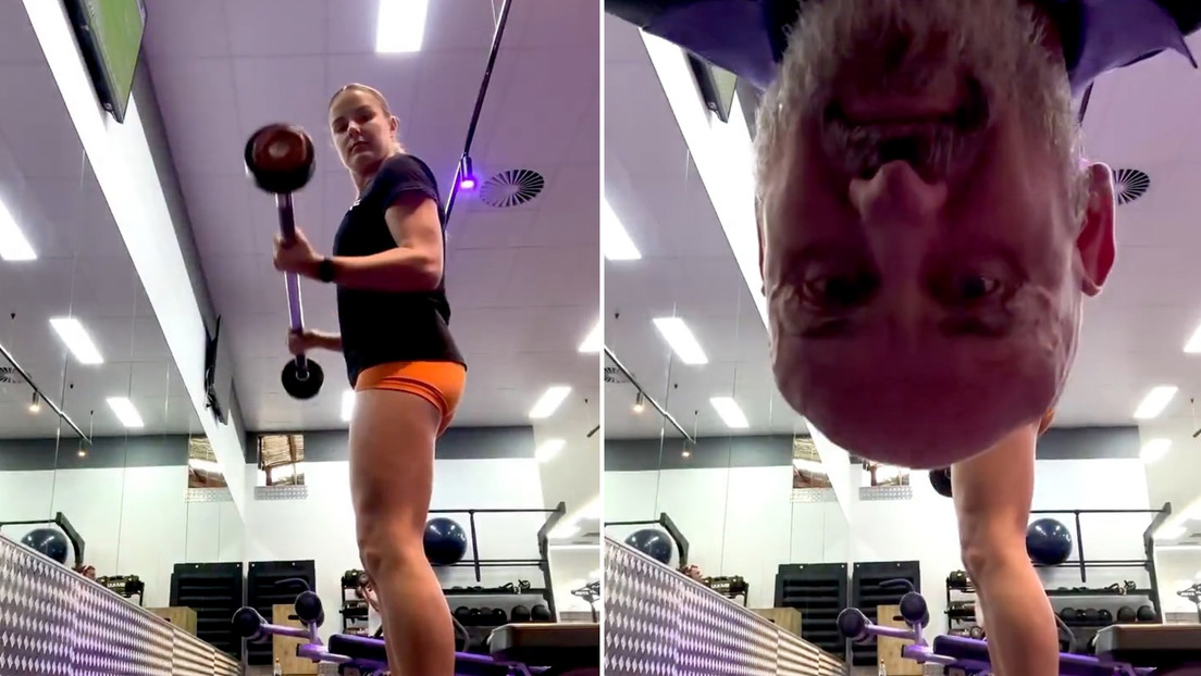 Una joven graba su entrenamiento en el gimnasio y nadie esperaba lo que captó su cámara (VIDEO)