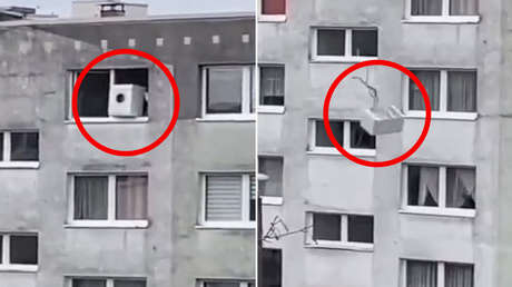 VIDEO: Rechazan bajar una lavadora por las escaleras y este es el 'precio'