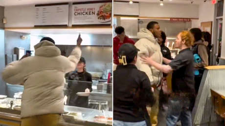VIDEO: Cliente agresivo ataca a trabajadores de un restaurante por su pedido