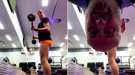 Una joven graba su entrenamiento en el gimnasio y nadie esperaba lo que captó su cámara (VIDEO)