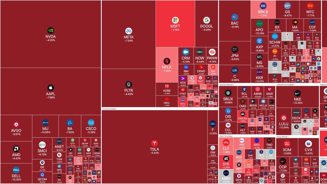 Wall Street abre con pérdidas de "billones de dólares" por el caos financiero desatado por Trump