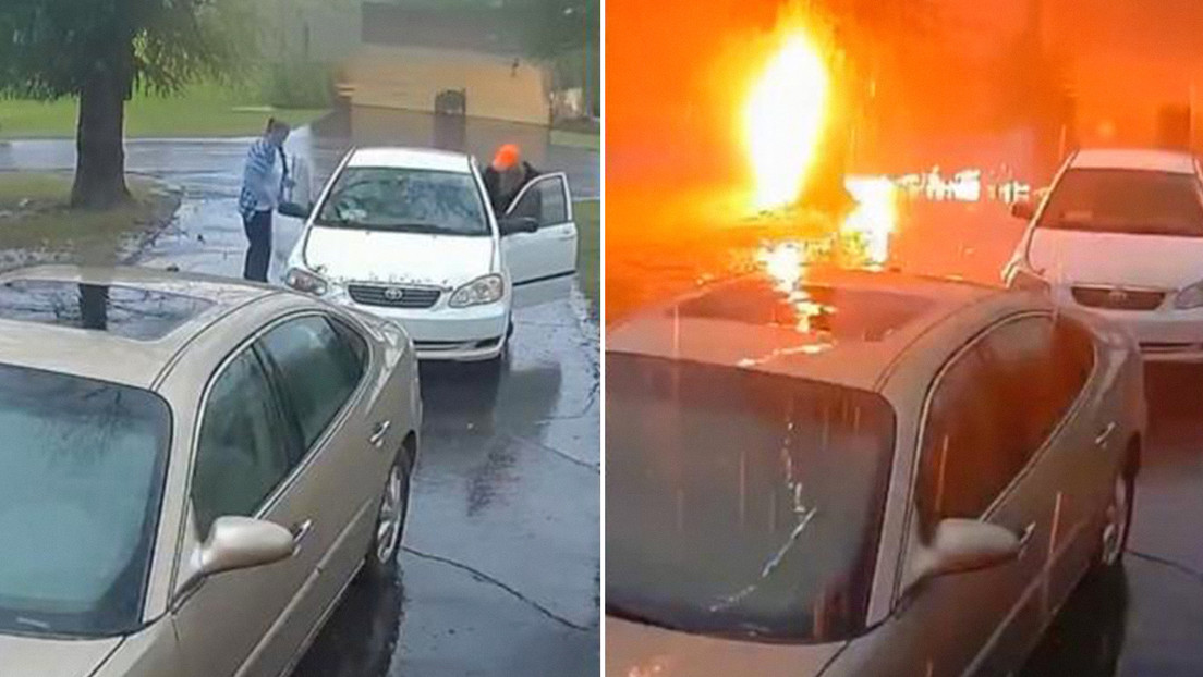 VIDEO: Pareja se salva por un pelo de ser alcanzados por un rayo