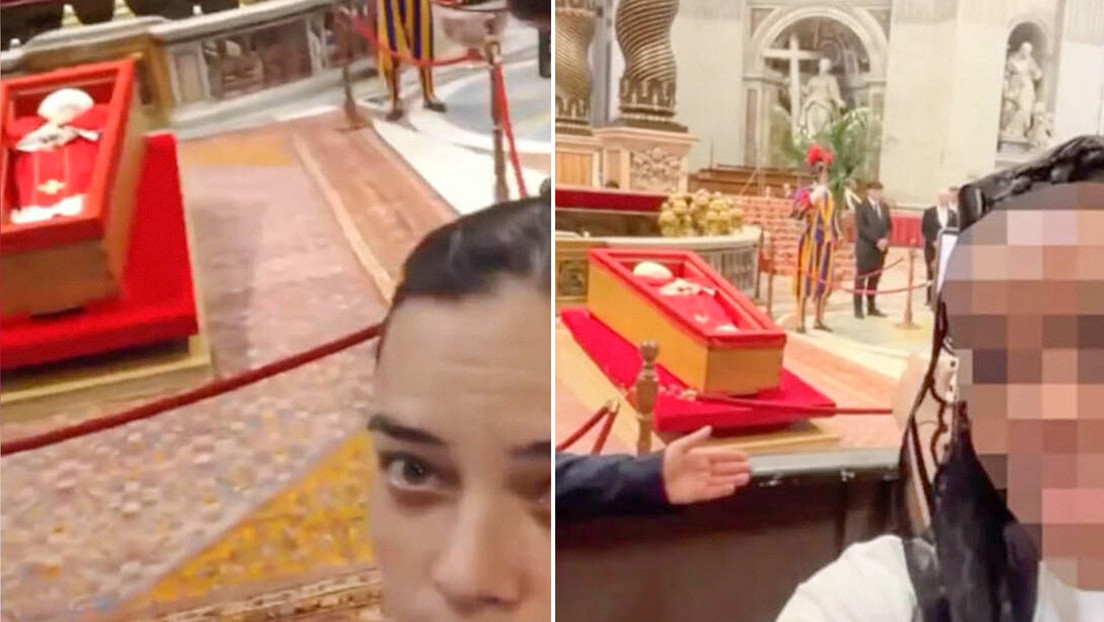 'Selfie' con el féretro del papa Francisco detrás: la nueva moda que desata polémica