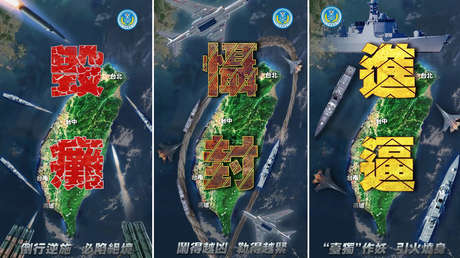 "Destrucción y parálisis": Ejército chino publica carteles con advertencias a Taiwán