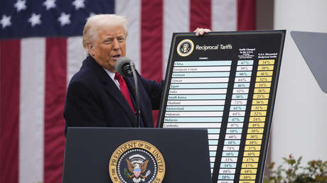 Trump muestra una gran tabla de aranceles: ¿cuánto pagará cada país?
