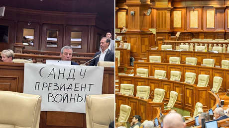 "Presidenta de la guerra, reina del crimen": la oposición abandona sesión en protesta contra la líder proucraniana de Moldavia