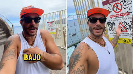 'Tiktoker' desata polémica en las redes por querer ingresar a una playa prohibida de España