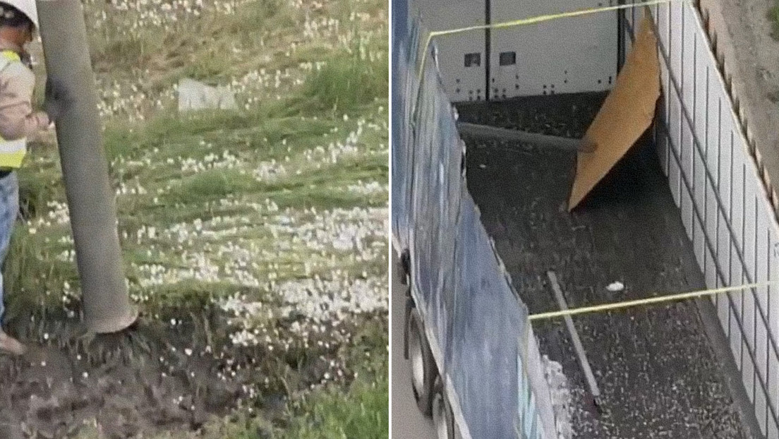 Camión derrama casi un millón de dólares y tienen que recogerlas con escobas y aspiradores (VIDEO)