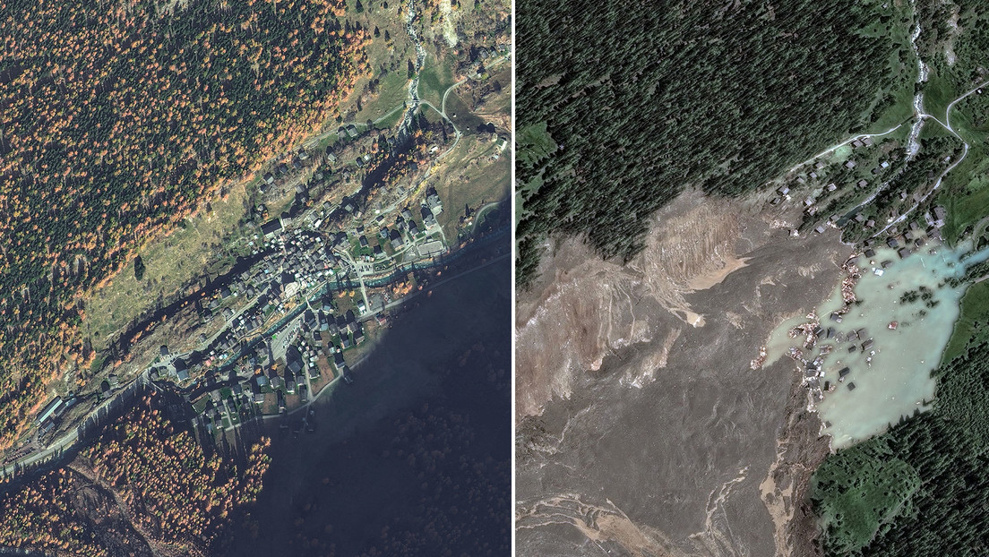 VIDEO: Así quedó este pueblo alpino sepultado por un enorme glaciar