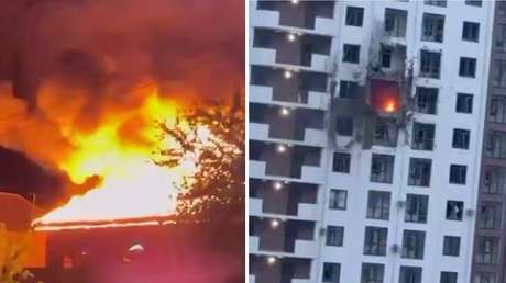 Drones ucranianos impactan contra edificios residenciales en el sur de Rusia