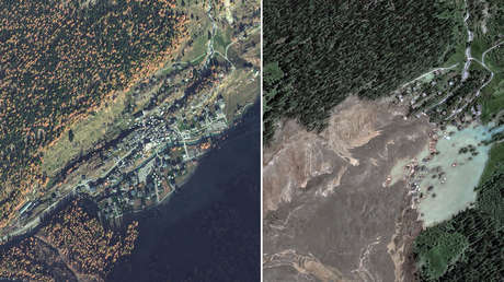VIDEO: Así quedó este pueblo alpino sepultado por un enorme glaciar