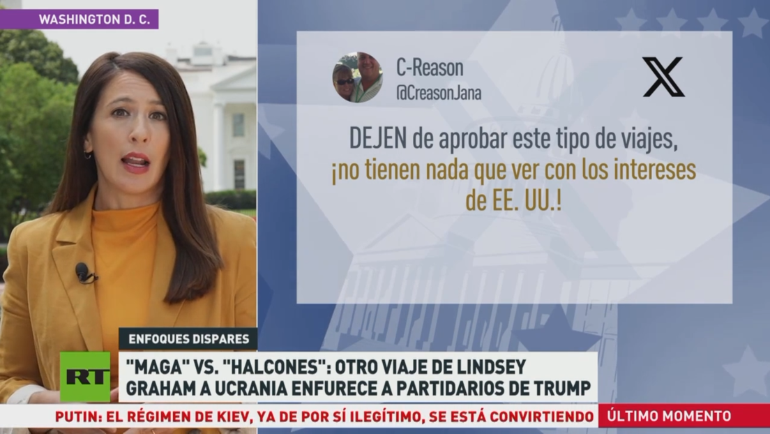 "MAGA" vs. "Halcones": otro viaje de Lindsey Graham a Ucrania enfurece a partidarios de Trump