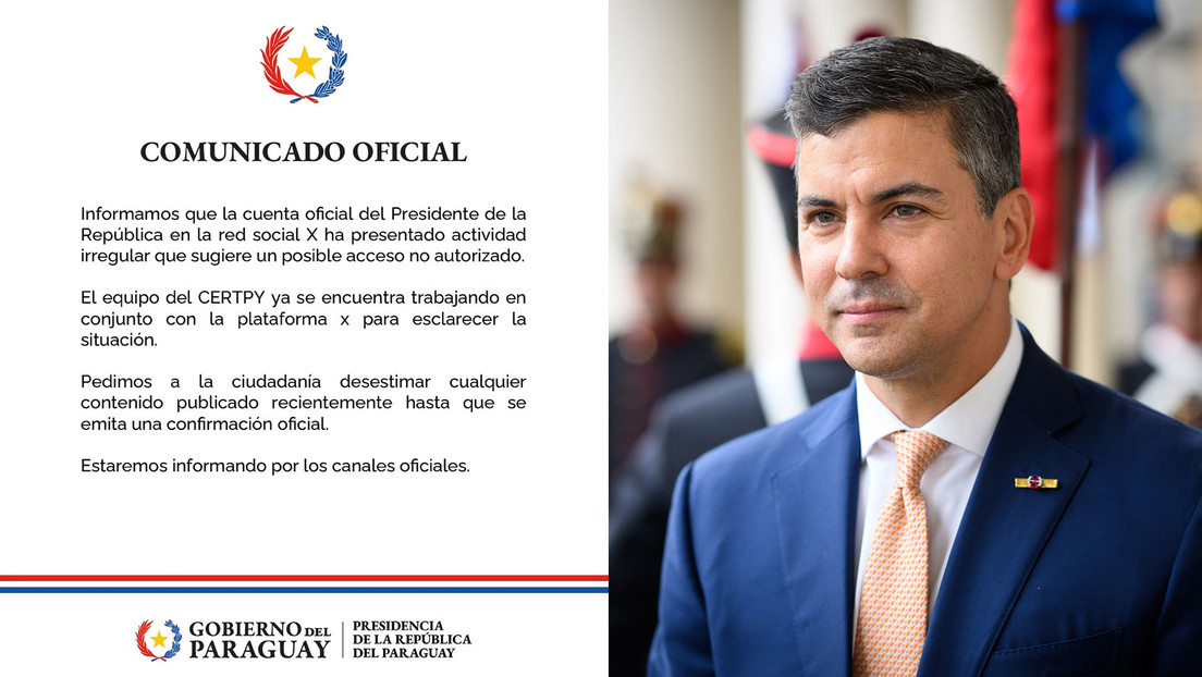 Hackean la cuenta oficial del presidente de Paraguay en X
