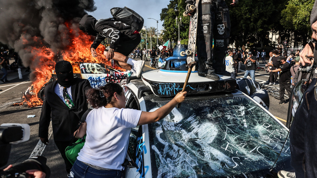 ¿"No hubo violencia" en Los Ángeles? Vean estas imágenes, sugiere Washington