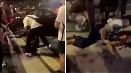 VIDEO: Un coche embiste a una multitud de fanáticos de fútbol en el sur de Francia