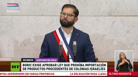 Boric exige aprobar ley que prohíba importar productos procedentes de colonias israelíes