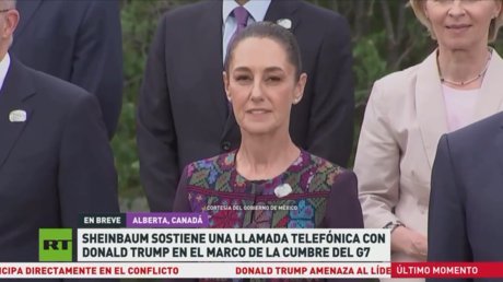Sheinbaum sostiene una llamada telefónica con Donald Trump en el marco de la Cumbre del G7