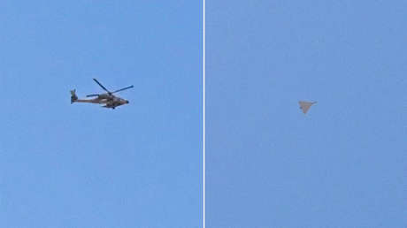 VIDEO: Helicóptero israelí persigue un dron iraní