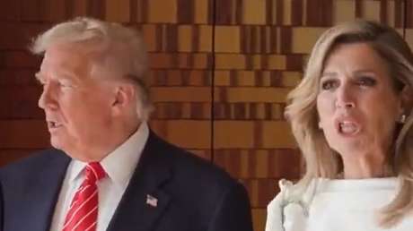 VIDEO: Reina de los Países Bajos parece remedar a Trump ante las cámaras