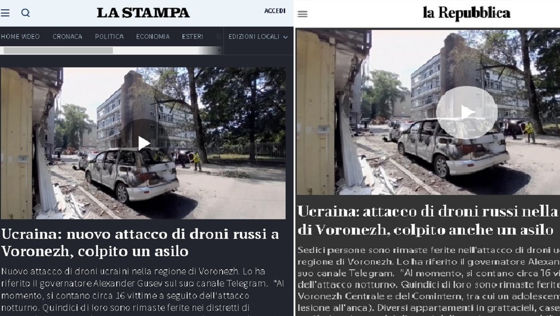 Dos medios italianos parecen haber confundido Vorónezh con una ciudad ucraniana y reportan ataques "rusos"