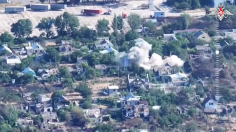 VIDEO: Un obús ruso elimina un centro de control de drones ucranianos