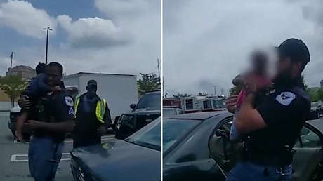 DESGARRADOR VIDEO: Policías rescatan a dos bebés de auto bajo temperaturas extremas