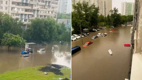 VIDEOS: Moscú queda bajo el agua tras fuertes lluvias