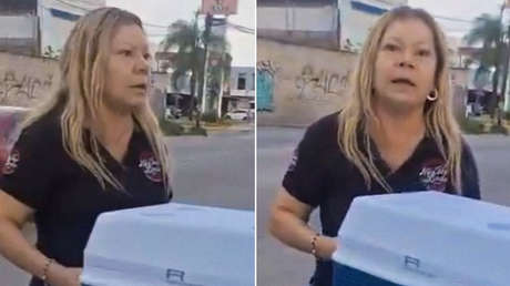 "¡No puedo salir, estúpida! ": mujer lanza al suelo un puesto de tamales en México (VIDEO)