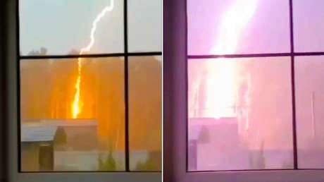 VIDEO: El momento exacto de la caída estremecedora de un rayo a las afueras de Moscú
