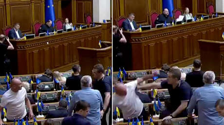 VIDEO: Diputados ucranianos se pelean en plena sesión sobre agencias anticorrupción