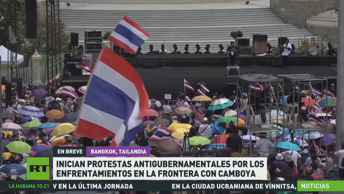 Protestas antigubernamentales en Tailandia por los enfrentamientos en la frontera con Camboya