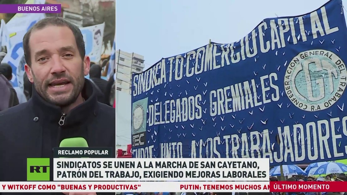 Sindicatos se unen en la marcha por San Cayetano, patrón del trabajo, y exigen mejoras laborales