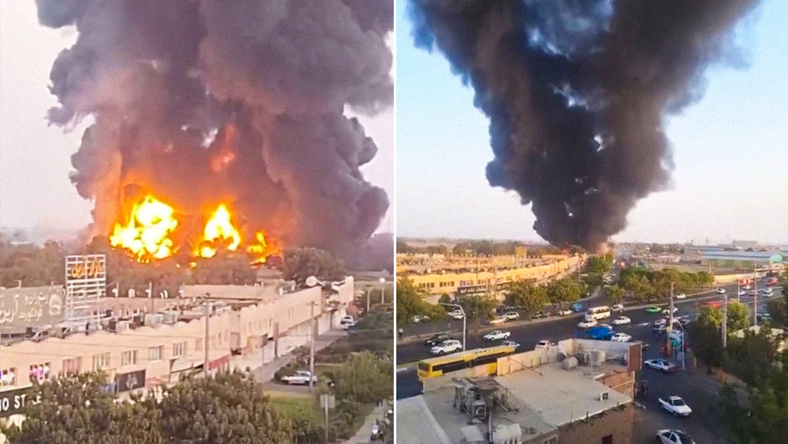 Fuerte incendio en las afueras de la capital de Irán (VIDEOS)