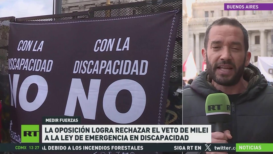 Oposición en Argentina logra rechazar el veto de Milei a la Ley de Emergencia en Discapacidad