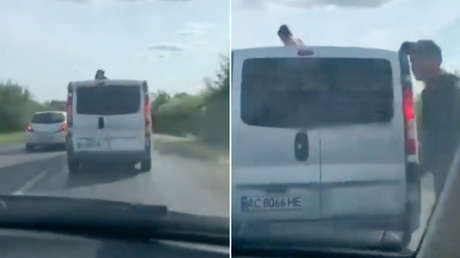 VIDEO: El acto desesperado de una mujer ucraniana para frenar la movilización de su marido