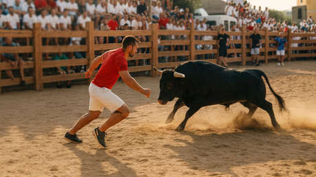 Un reportero es embestido en vivo por una vaca en España (VIDEO)