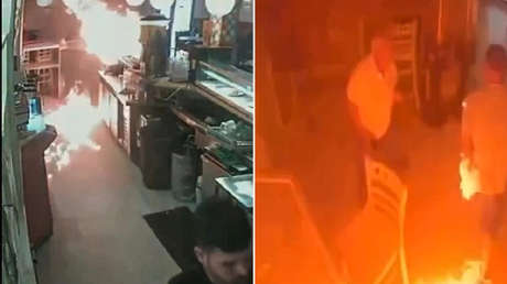 VIDEO: Hombre incendia un bar porque no había mayonesa para su comida