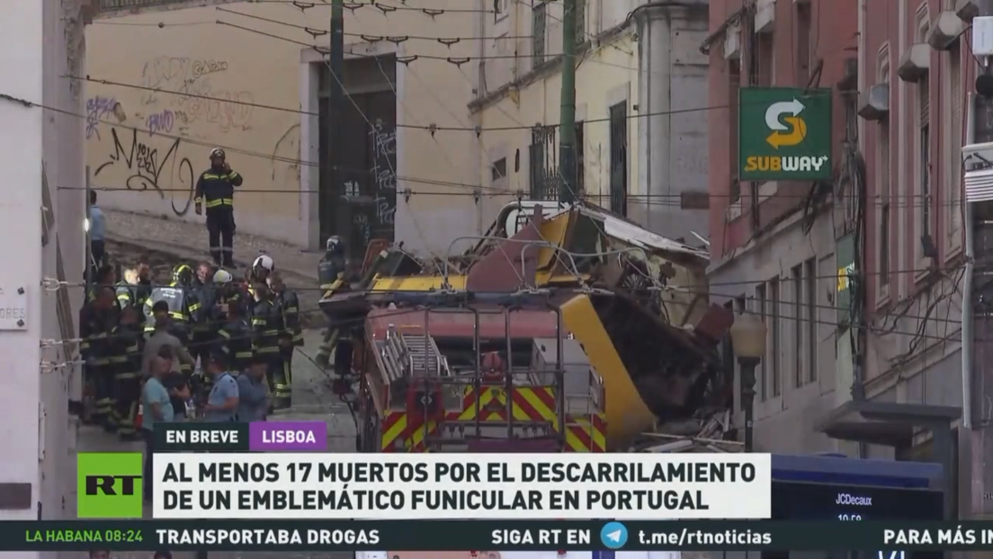 Al menos 17 muertos por el descarrilamiento de un emblemático funicular en Portugal