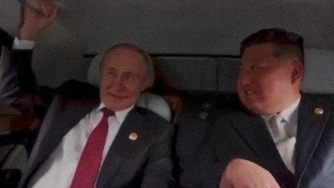 IMÁGENES ÚNICAS de Putin y Kim conversando en la limusina presidencial Aurus en China