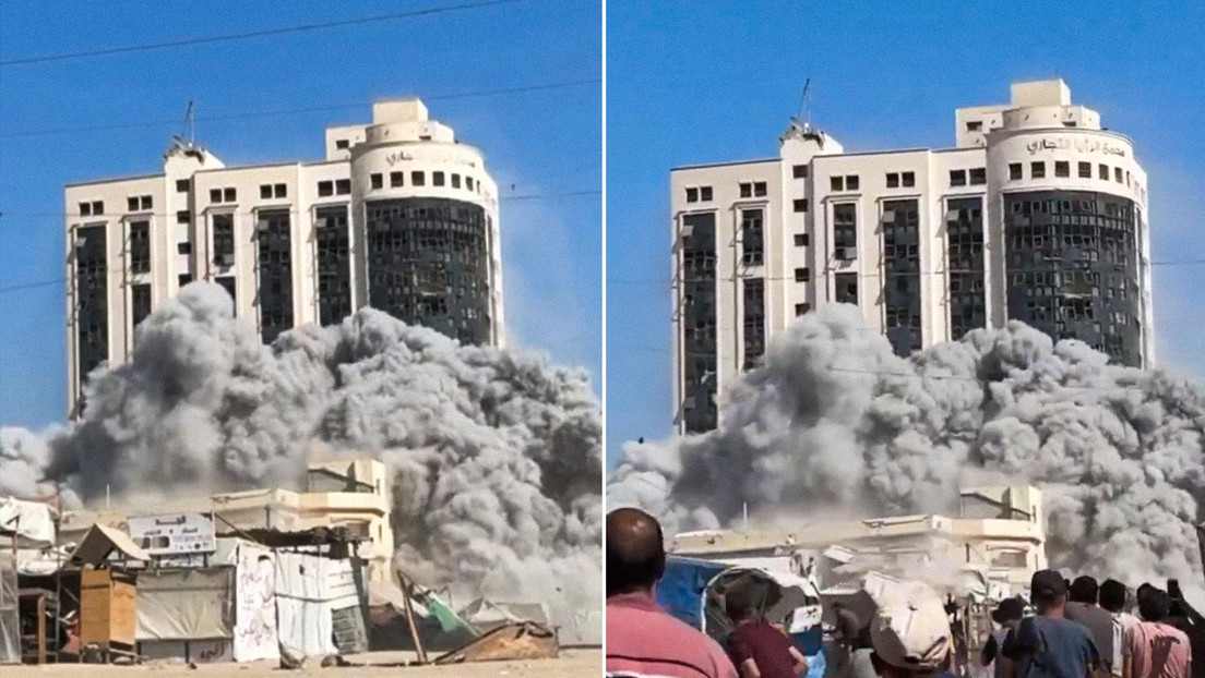 VIDEO: Israel reduce a escombros uno de los edificios más altos de Gaza