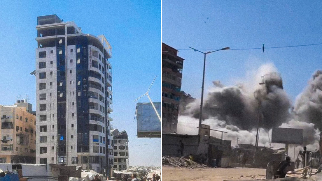 VIDEO: Bombardeo israelí reduce a escombros un edificio residencial en Gaza