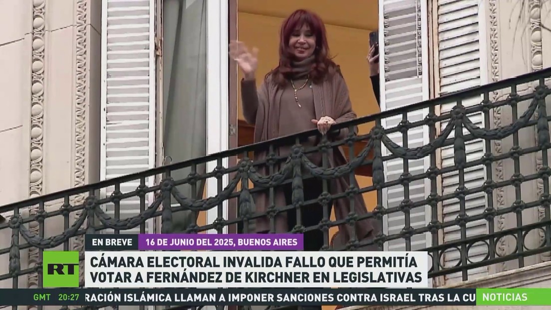 Cámara Electoral invalida fallo que permitía a votar a Fernández de Kirchner en legislativas